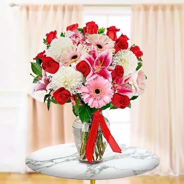 Roses, Lilis & Gerberas in Vase